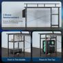 Gaming Desk with LED Lights Power Outlets Reversible Computer Storage Shelves Small corner for Home Office Study 100x50cm Black Image 8