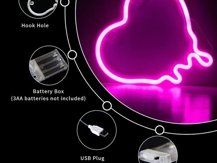 Heart Neon Signs, Pink Heart Neon Lamp Pink LED Neon Lights Night Light for Bedroom USB/Battery Operated Heart Night Lights for Wall Home Kids' Room Birthday Party Bar Decor Best Gifts (FREE POSTAGE)