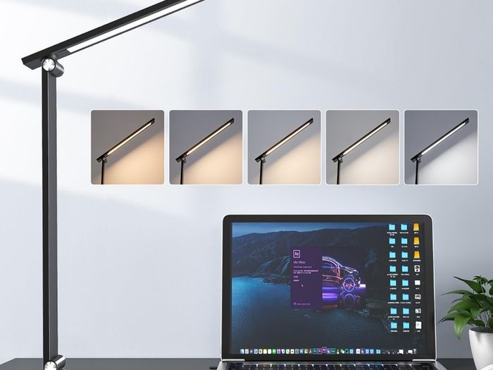 Desk Lamp LED Table Lamp,15 Modes LED Desk Lamp,Dimmable Bedside Lamps with Timer,Multi-Powered Desk Lamps for Study Lamp Reading Light,Adjustable Desk Light,Black Desk Lamp for Bedroom,Home,Office
