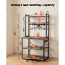 Kitchen Bakers Rack, 1.5m Power Cable Bakers Rack with Power Outlet, Kitchen Stand with X-Shaped Support Bar, 12 S-Shaped Hooks, Coffee Bar Stand for Dishes, Spice Bottles, Built-In Power Strip Image 4
