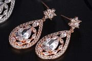 Rose Gold Crystal Drop Dangle Earrings