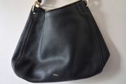 Black Leather Furla Shoulder Bag