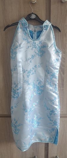blue Japanese style dress fits X's s