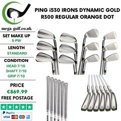 Ping i530 Irons / 5-Pw / Dynamic Gold R300 Regular / Orange Dot