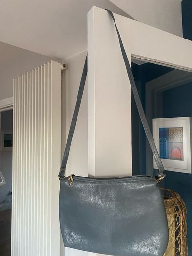 Grey real leather  bag