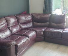 C corner leather sofa and leather suede chaise lounge