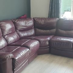 C corner leather sofa and leather suede chaise lounge