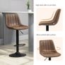 Adjustable Bar Stools Set of 2 Counter Height Barstools Dining Chairs 360 Swivel with Footrest for Home Pub, Brown Image 5