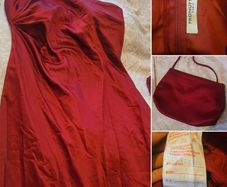 Pronuptia Paris Full Length Burgundy Debs/Formal Gown and Matching Bag: Worn Once