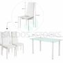 Compact Glass Dining Table Set Seats 4, White Image 4