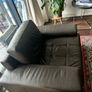 Mid-century leather sofa and armchair Image 4