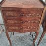 Matching pair of antique French Louis XV style nightstand or bedside tables. Image 2