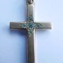 Antique Gold Plated  Cross Pendant Chain Necklace (antique chain clasp) length 17" - 4,7g Image 9
