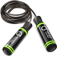 Skipping Rope, Gritin Speed Jump Rope Soft Memory Foam Handle Tangle-free Adjustable Rope&Rapid Ball Bearings Fitness Workouts Fat Burning Exercises Boxing for Adults, Kids - Length Adjuster Included (FREE POSTAGE)