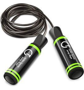 Skipping Rope, Gritin Speed Jump Rope Soft Memory Foam Handle Tangle-free Adjustable Rope&Rapid Ball Bearings Fitness Workouts Fat Burning Exercises Boxing for Adults, Kids - Length Adjuster Included (FREE POSTAGE)
