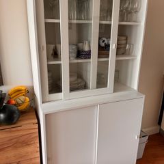 IKEA VIHALS Storage Combination Cabinet | Sliding Wood Doors & Base | Mint Condition