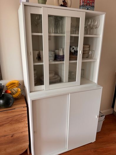 IKEA VIHALS Storage Combination Cabinet | Sliding Wood Doors & Base | Mint Condition