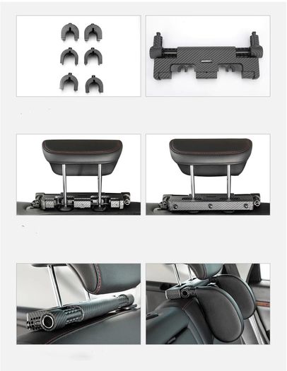 Car Headrest Pillow support(Cloth Black)