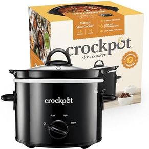 Slow Cooker | Removable Easy-Clean Ceramic Bowl | 1.8 L Small Slow Cooker (Serves 1-2 People) | Energy Efficient | Black