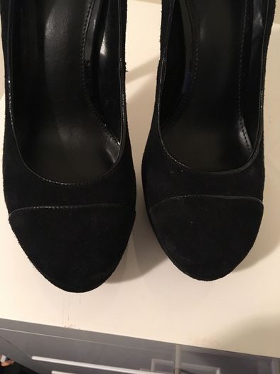 Carvela black suede heels