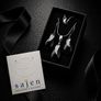 925 Sterling Silver & Black Onyx Sajen Designer Necklace And Earrings Set Image 2