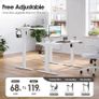 Electric Height Adjustable Standing Desk 120 X 60cm,Sit Stand Desk with Whole Board for Home Working,White Image 3