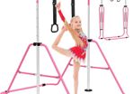 FREE EXPRESS SHIPPING Gymnastics Bars, Junior Training Kip Bar Gymnastics Equipment for Home,Adjustable Height Folding Horizontal Bar with Gymnastic Rings for Kid