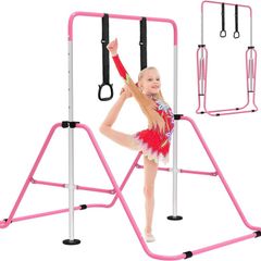 FREE EXPRESS SHIPPING Gymnastics Bars, Junior Training Kip Bar Gymnastics Equipment for Home,Adjustable Height Folding Horizontal Bar with Gymnastic Rings for Kid