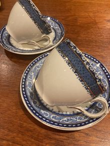 Burleigh Ware Cup and Myott and Son - Corinth Saucer ( 4 pieces)