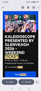 Kaleidoscope tickets 2 adult 3 children weekend camping