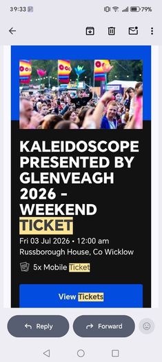 Kaleidoscope tickets 2 adult 3 children weekend camping