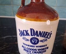 Vintage stoneware Jack Daniels Quart whiskey flagon