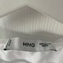 Mango White 100% Cotton Ruffle V-Neck Sleeveless Top - Size Medium. Image 4
