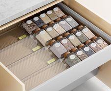 PanPanPal Spice Rack for Drawer 8-Pack Expandable Clear Tiered Organiser - Brand New