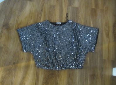 Black glitter top   NEW   size 12
