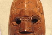 Vintage Wood Carved Fijian Tiki Mask Sea Turtle Theme Wall Hanging. Fiji Folk Art South Pacific Decor Wall Art.