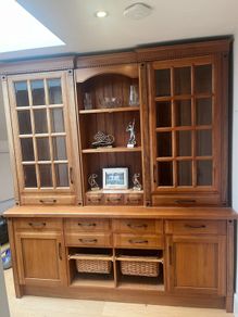 Large Cherrywood Dresser,Yew Sideboard,Glass Table