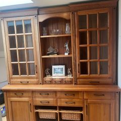 Large Cherrywood Dresser,Yew Sideboard,Glass Table