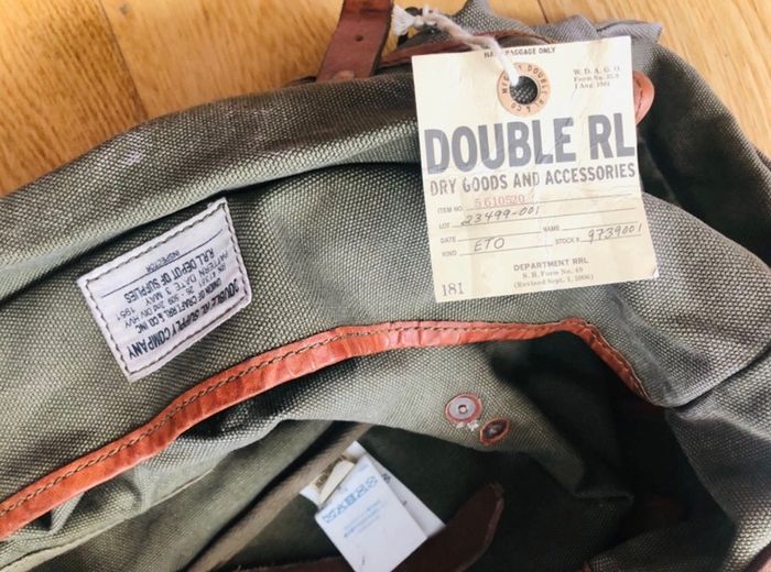 Rrl Double Ralph Lauren Army Canvas Leather Bag Rare!