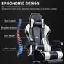 Gaming Chair Ergonomic Computer Chair Office Chair Desk Swivel Chair Adjustable Reclining Footrest Cushion White New! Image 8