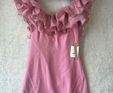 DREAM Sister Jane Blooming Ruffles Mini Dress Raspberry Pink Size S NWT
