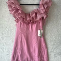 DREAM Sister Jane Blooming Ruffles Mini Dress Raspberry Pink Size S NWT