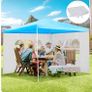 3 Meters Canopy Gazebo Marquee Replacement Exchangeable Side Panel Wall Panels Walls (White) Image 2