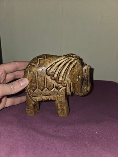 Carved Wooden Elephant figure
