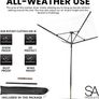 Rotary Washing Line | 45m Rotating Outdoor Washing Line | Heavy Duty Clothes Airer Outdoor | Garden Rotary Line | 4 Arm Rotary Washing Line | Washing Line Rotary with Ground Spike & Cover (FREE SHIPPING) Image 7