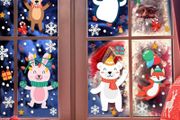 Christmas Window Clings Stickers 8 Sheets Xmas Snowflake Animal Window Decals Display Room Decoration (FREE POSTAGE)