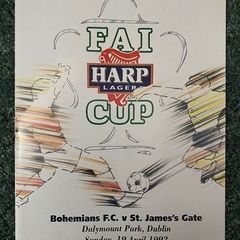 Very Rare 1992 Bohemians v St James' Gate - FAI Cup Semi Final Replay Programme