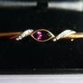 Vintage Gold Plated Bar Purple Stone Brooch Image 5