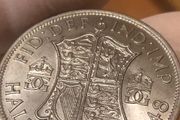 1948 Half Crown UNC/MS Luster.Really nice coin.