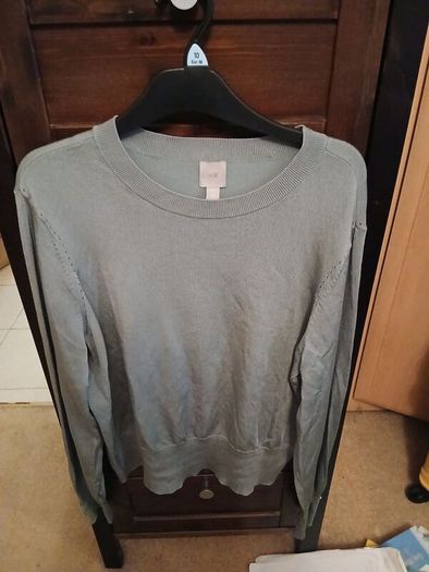 H & M duck egg blue green jumper
